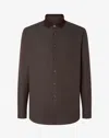 Corneliani Brown Cotton Flannel And Cashmere Shirt In Brown
