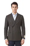 Corneliani Brown Double Breasted Blazer In Brown