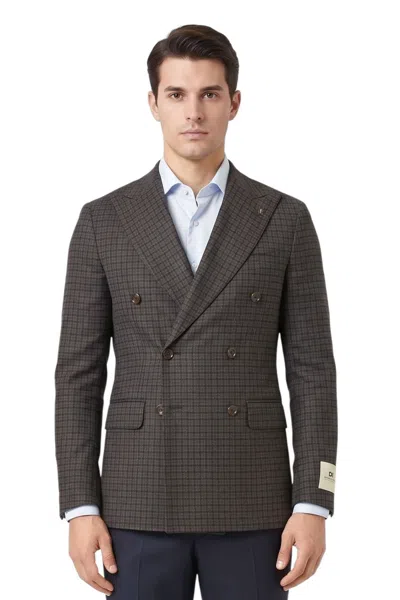 Corneliani Brown Double Breasted Blazer