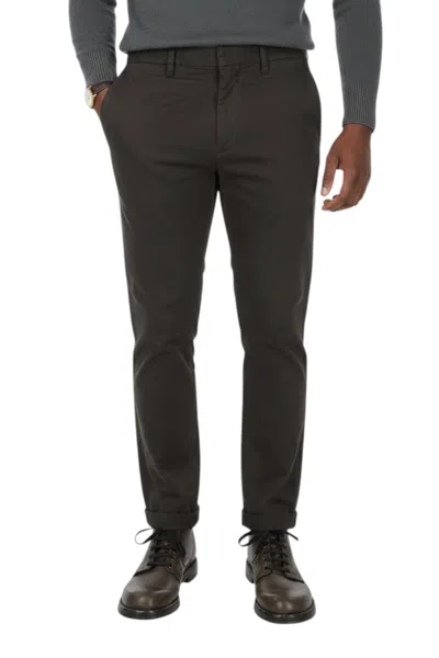 Corneliani Brown Flat Front Trousers In Gray