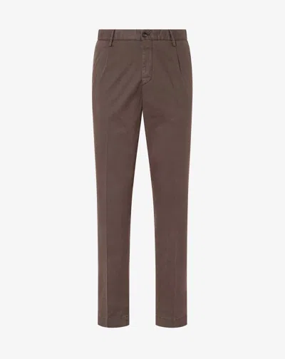 Corneliani Brown Garment-dyed Stretch Cotton Satin Trousers