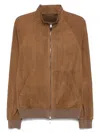 Corneliani Suede Jacket In Brown