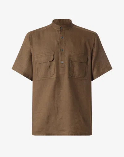 Corneliani Brown Linen Shirt