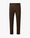 Corneliani Brown Two-dart Pure Wool Trousers In Brown