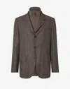 Corneliani Brown Stretch Wool Jacket With Detachable Vest In Brown