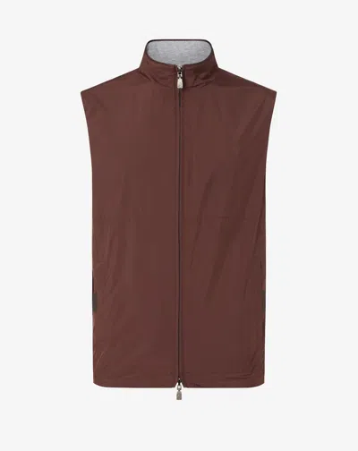Corneliani Brown Technical Poplin Gilet