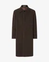 Corneliani Brown Technical Wool Coat In Brown