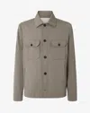 Corneliani Brown Technical Wool Overshirt In Gray
