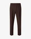 Corneliani Brown Two-dart Pure Wool Trousers In Brown