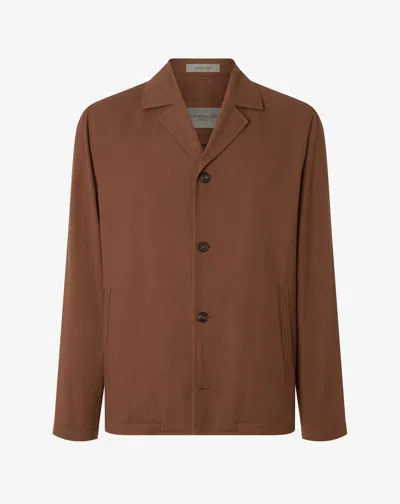 Corneliani Brown Ultra Fine 160's Wool Overshirt