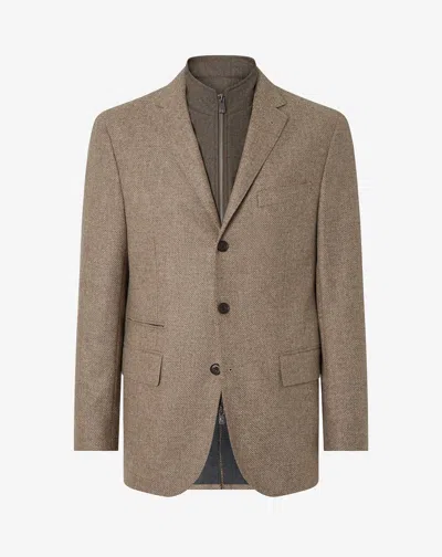Corneliani Brown Wool And Cashmere Jacket With Detachable Vest