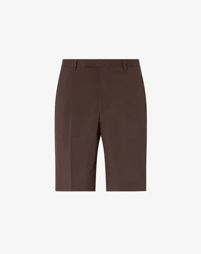 Corneliani Brown Wool And Silk Bermuda Shorts