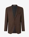 Corneliani Brown Wool And Silk Jacket In Brown