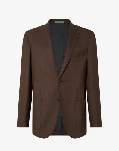 Corneliani Brown Wool And Silk Jacket