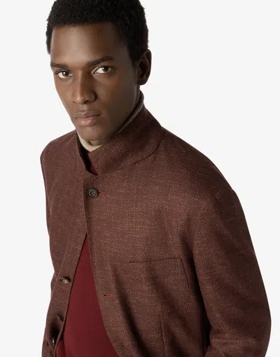 Corneliani Brown Wool, Cashmere And Silk Twill Jacket
