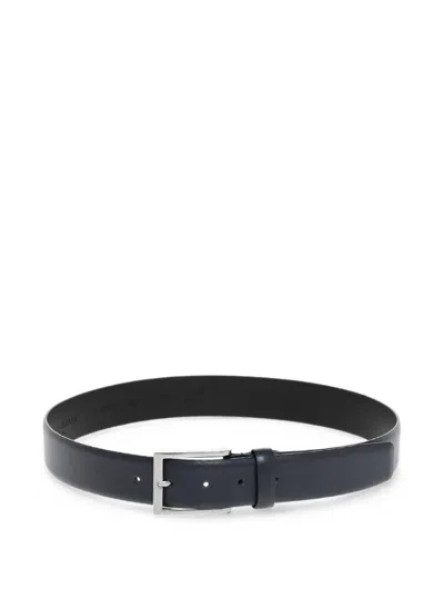 Corneliani Buckle-fastening Leather Belt In Blue