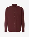 Corneliani Burgundy Cotton Velvet Shirt In Red