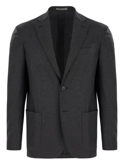 Corneliani Button Blazer In Black