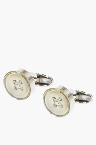Corneliani Button Designed Brass Cufflinks