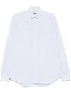 Corneliani Classic Blue Shirt With Button-down Collar In Purple