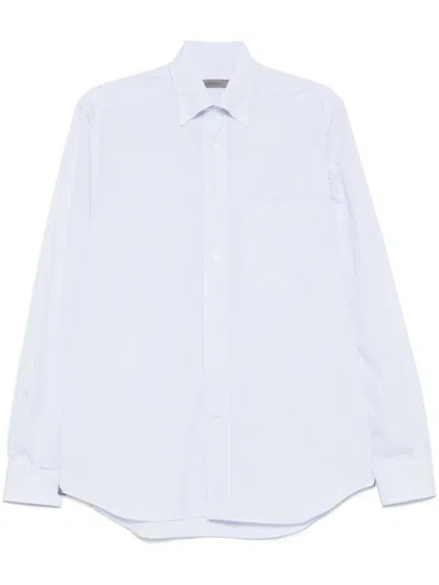 CORNELIANI CORNELIANI BUTTON-DOWN COLLAR SHIRT IN CLEAR BLUE