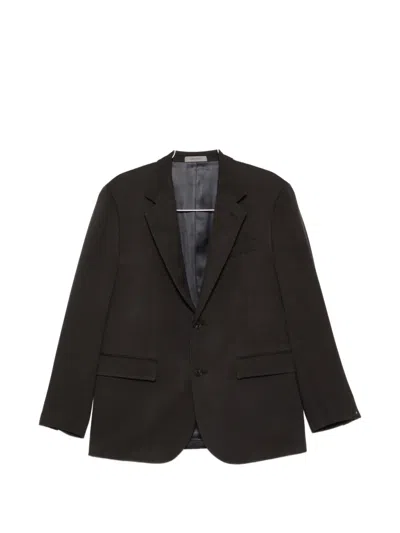 Corneliani Button-fastening Blazer In Brown