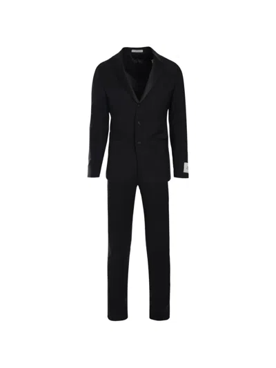 Corneliani Button-fastening Suit In Black