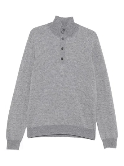 Corneliani Button-fastening Sweater In Gray