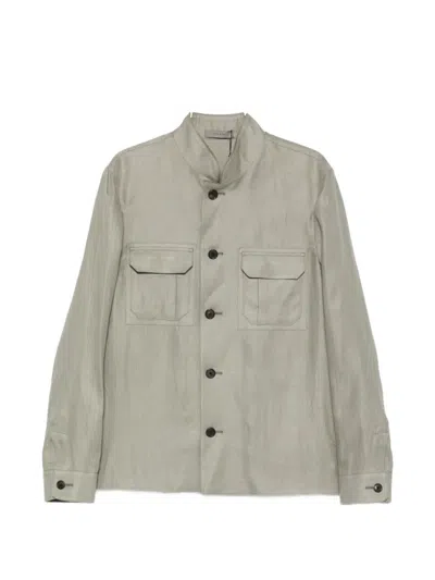 Corneliani Button Flap-pocket Jacket In Gray