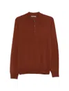 Corneliani Button Polo Shirt In Brown