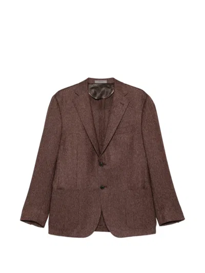 Corneliani Button Single-breasted Jacket In Brown