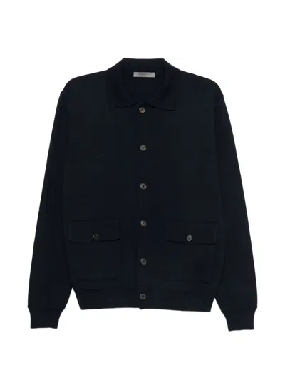 Corneliani Buttoned Cardigan In Blue