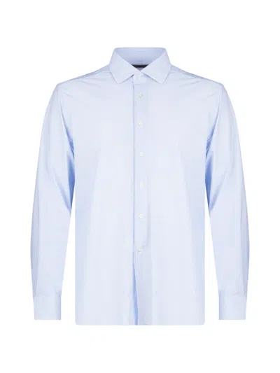 Corneliani Buttoned Collared Shirt In Blue