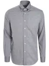 Corneliani Buttoned Cotton Shirt In Grey