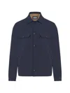 Corneliani Buttoned Flap-pocket Jacket In Blue