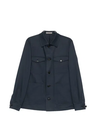 Corneliani Buttoned Pocket Overshirt In Blue