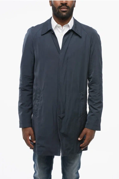 Corneliani Buttoned Raincoat In Black