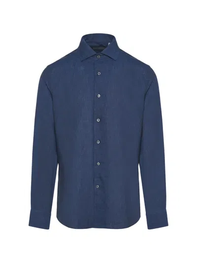 Corneliani Buttoned Shirt In Blue