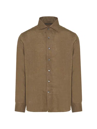Corneliani Buttoned Shirt In Brown