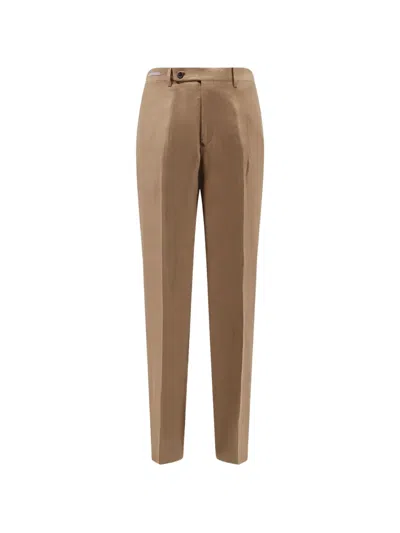 Corneliani Buttoned Trousers In Brown