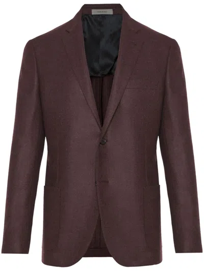 Corneliani Buttoned Up Blazer In Red