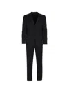 Corneliani Buttoned Wool Suit In Black