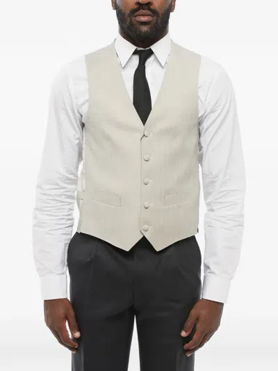 Corneliani Button-fastening Welt-pocket Waistcoat In White