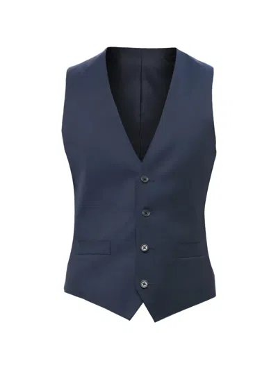 Corneliani Button-fastening Wool Waistcoat In Blue