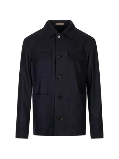 Corneliani Button-up Multi-pocket Jacket In Blue