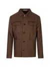 Corneliani Button-up Multi-pocket Jacket In Brown