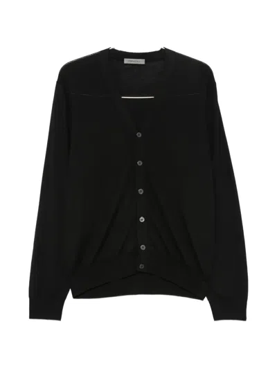 Corneliani Button-up V-neck Cardigan In Black
