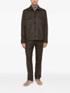 Corneliani Button-up Wool Jacket In Brown