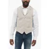 Corneliani C Collection 5 Buttons Linen Blend Vest With Jetted Pockets