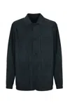 Corneliani Caban Jacket In Suede In Blu